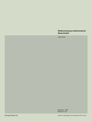 cover image of Reibermüdung einbetonierter Spannkabel